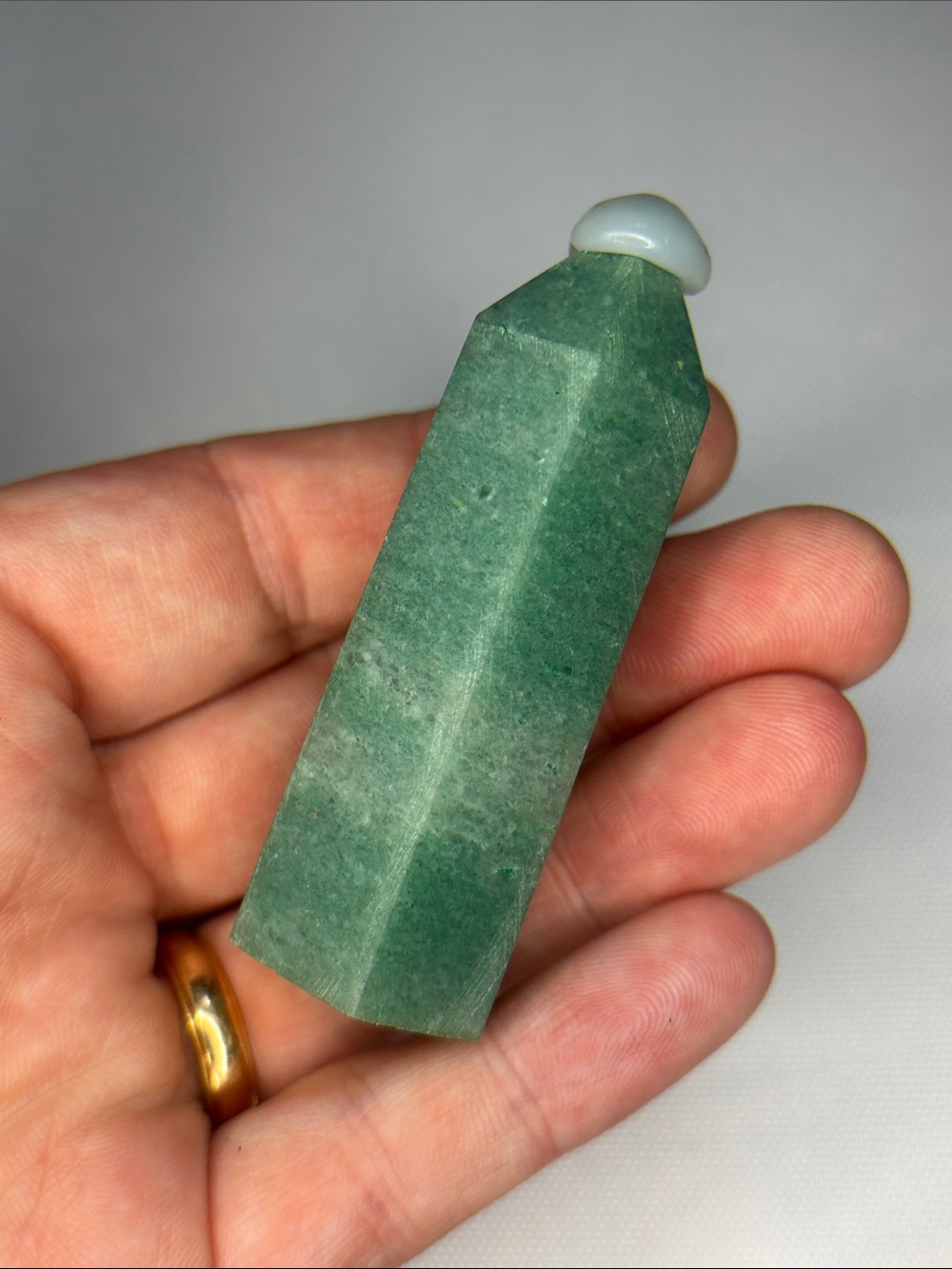 Green Aventurine Polished Crystal Point Tower